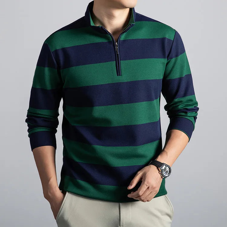 Classic Striped Crew Neck Long Sleeve Shirt – Cozy Fall Favorite