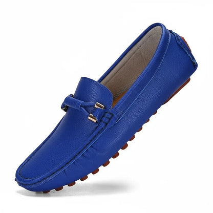 Genuine Leather Slip On Moccasin Shoes - VogeLuxe