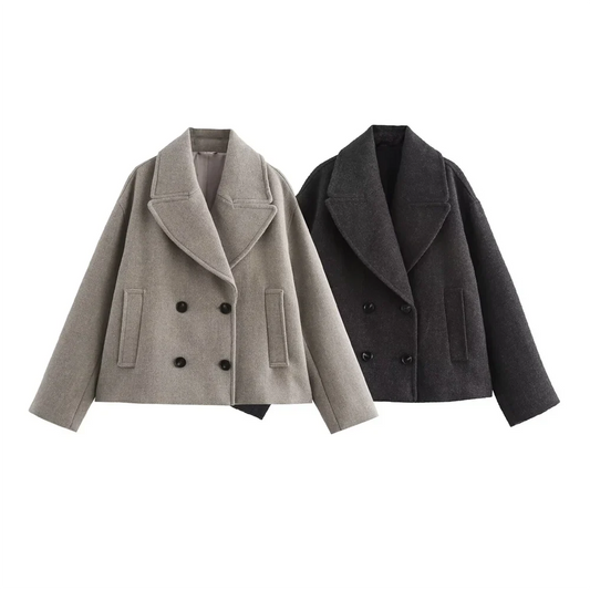 Classic Fit Double Breasted Winter Women's Coat - VogeLuxe