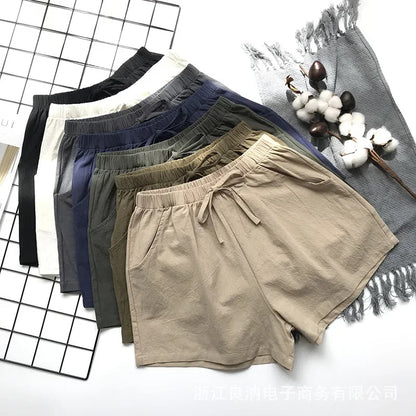 Comfortable Waist Cotton Summer Shorts - VogeLuxe