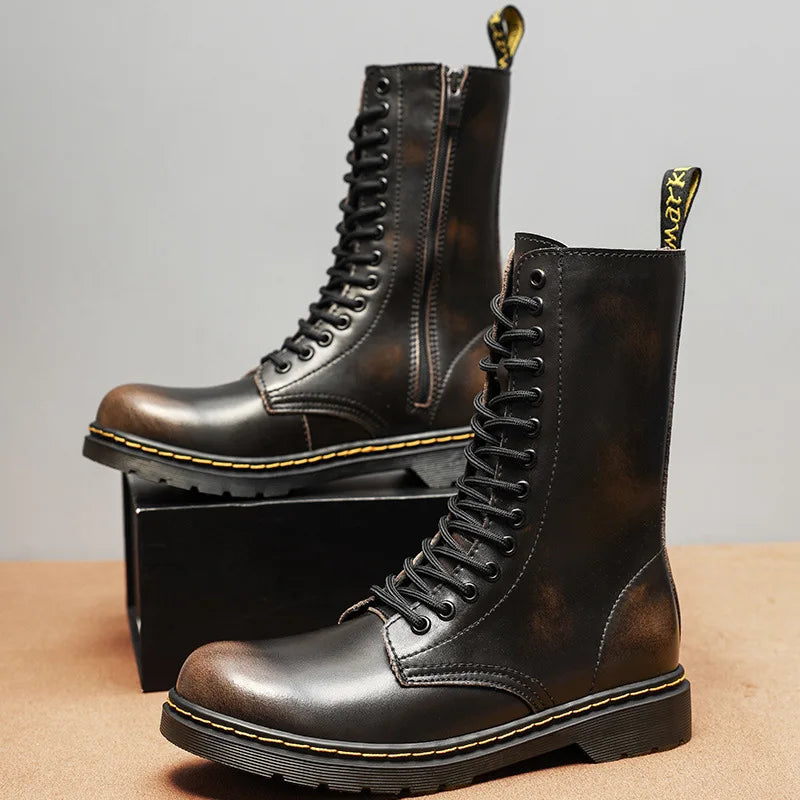 Warm Insulated High Leather Snow Boots UK