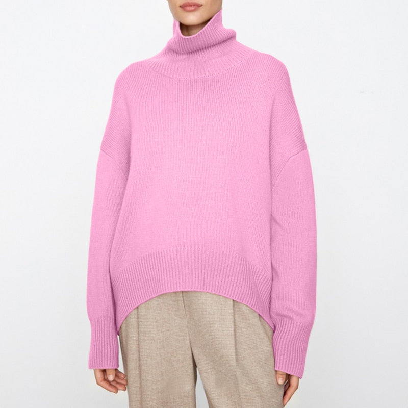 Cozy Women's Big Knit Turtleneck Winter Sweater