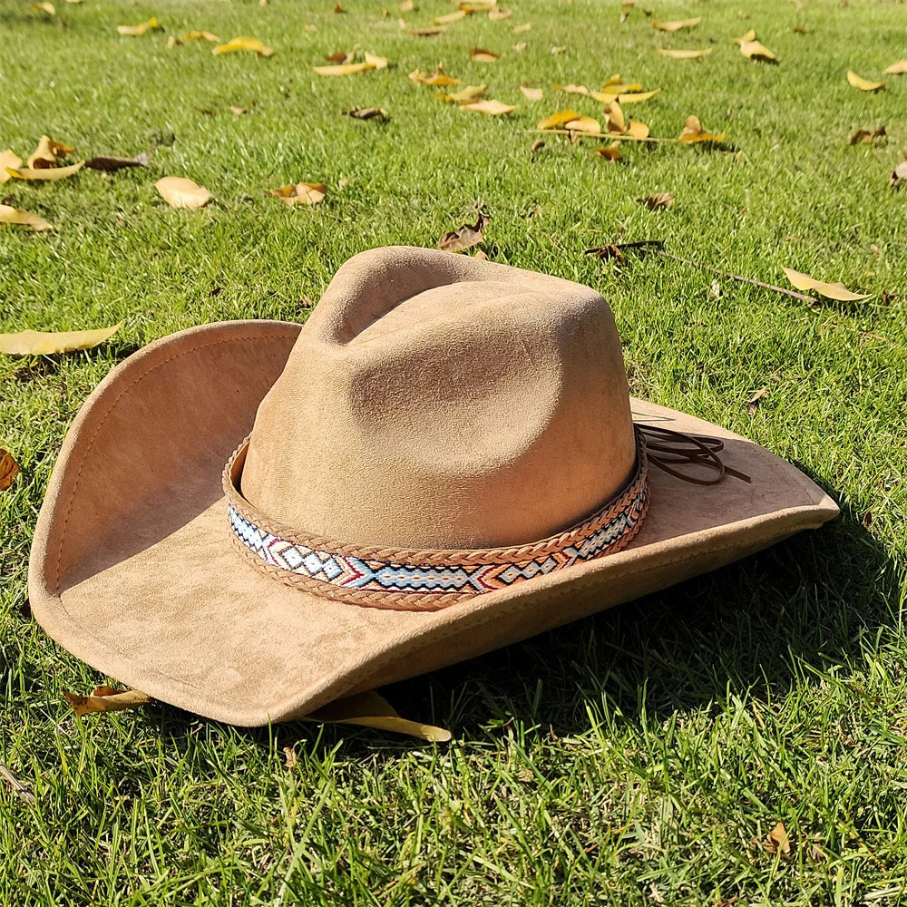 Soft Wide Brim Cowboy Hat Adjustable Size