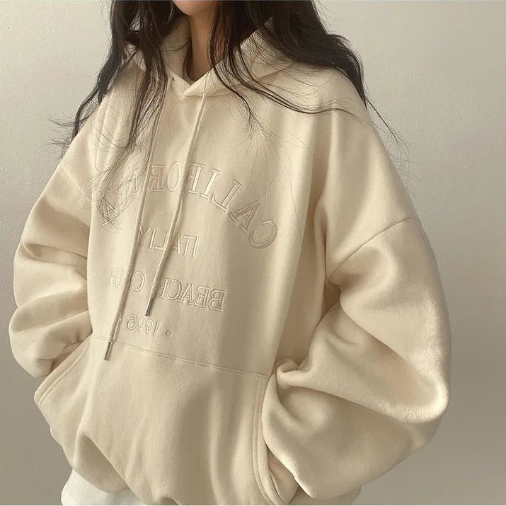 Cozy Women's Loose Fit Hooded Sweatshirt with Pockets