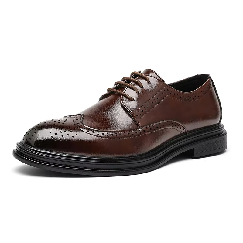 Classic Leather Wingtip Dress Shoes for Men - VogeLuxe