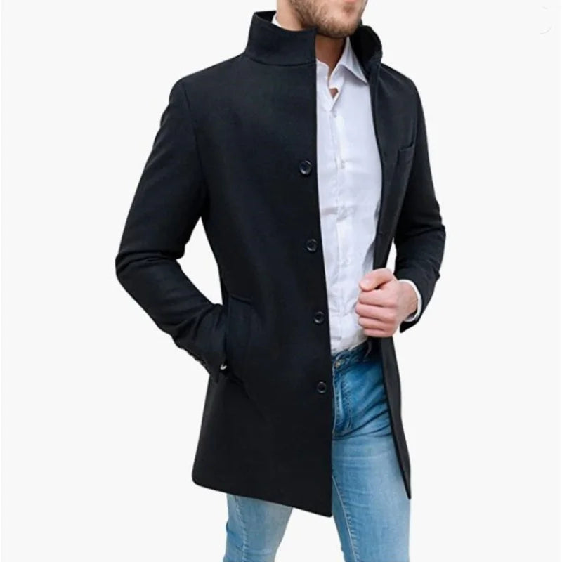Men's Tailored Fit Warm Camel Trench Coat