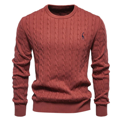 Cozy Mens Animal Print Crew Sweater