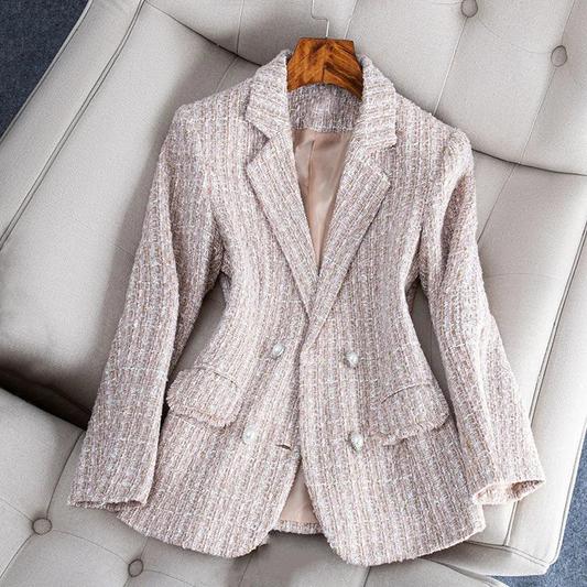 Classic Fit Ladies Wool Jacket with Buttons - BritishElegance