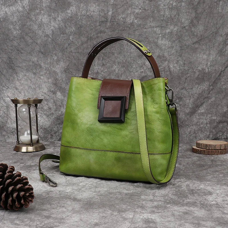 Premium Leather Tote Bag for Women - Classic Work Purse
