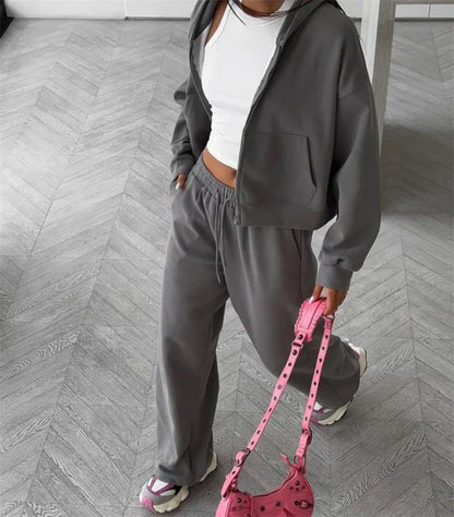 Ladies' Fleece Hooded Sweat Suit