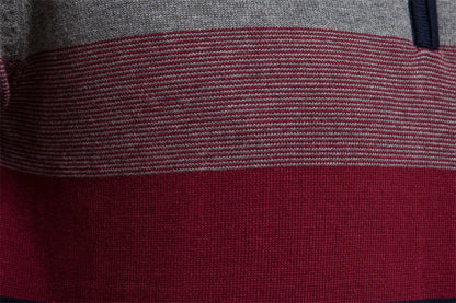 VogeLuxe | Men’s Color Block Quarter Zip Pullover Sweater