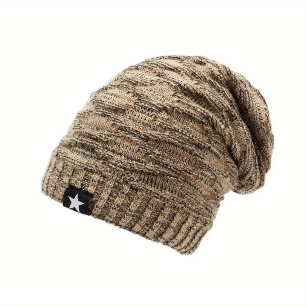 Warm Fleece Lined Slouch Beanie for Men Women
