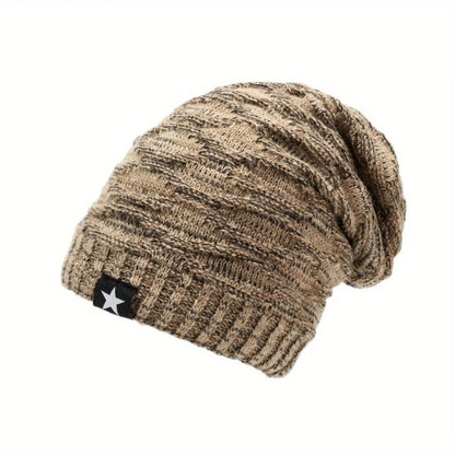 Warm Fleece Lined Slouch Beanie for Men Women