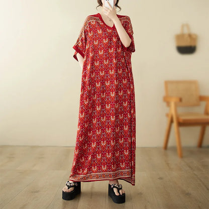 Free-Spirited Global Maxi Sundress - Relaxed Casual Wear