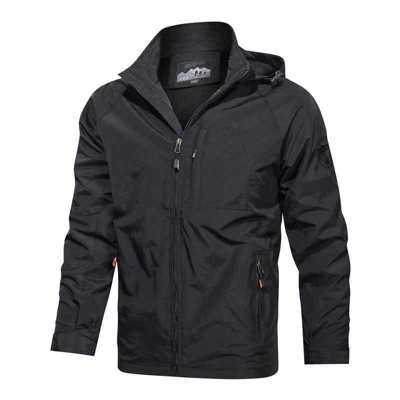 Slim Fit Water Repellent Men's Hooded Jacket