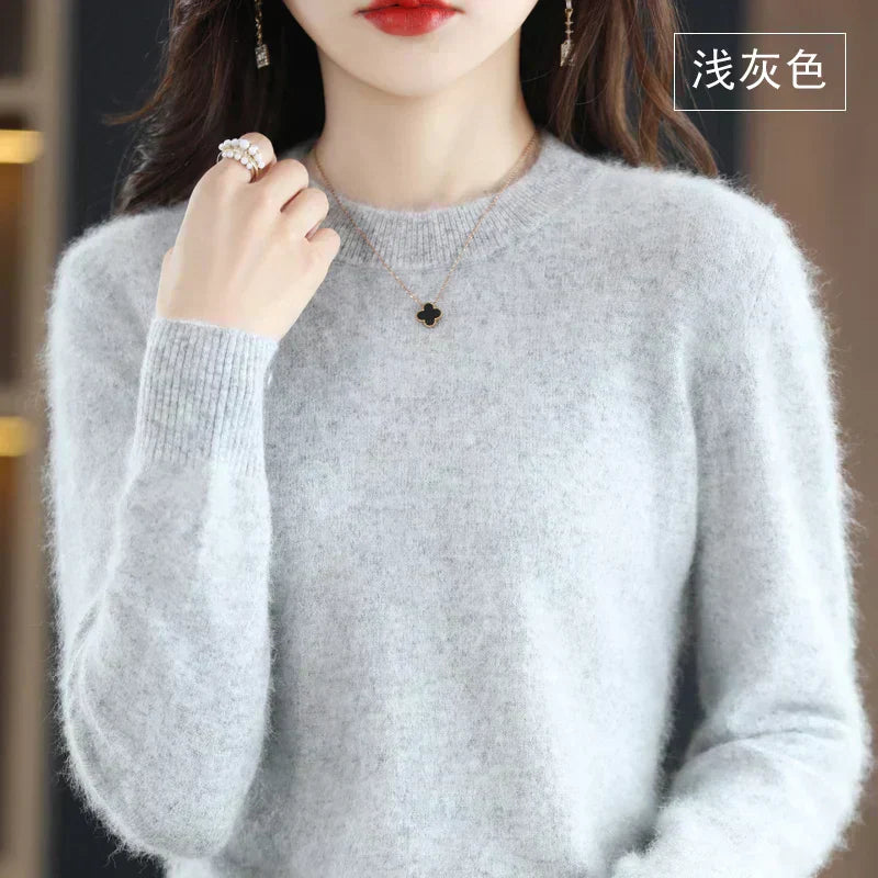 Soft Women's Cashmere Crew Neck Fitted Sweater