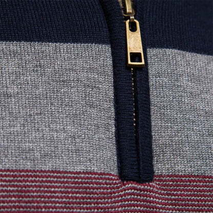 VogeLuxe | Men’s Color Block Quarter Zip Pullover Sweater