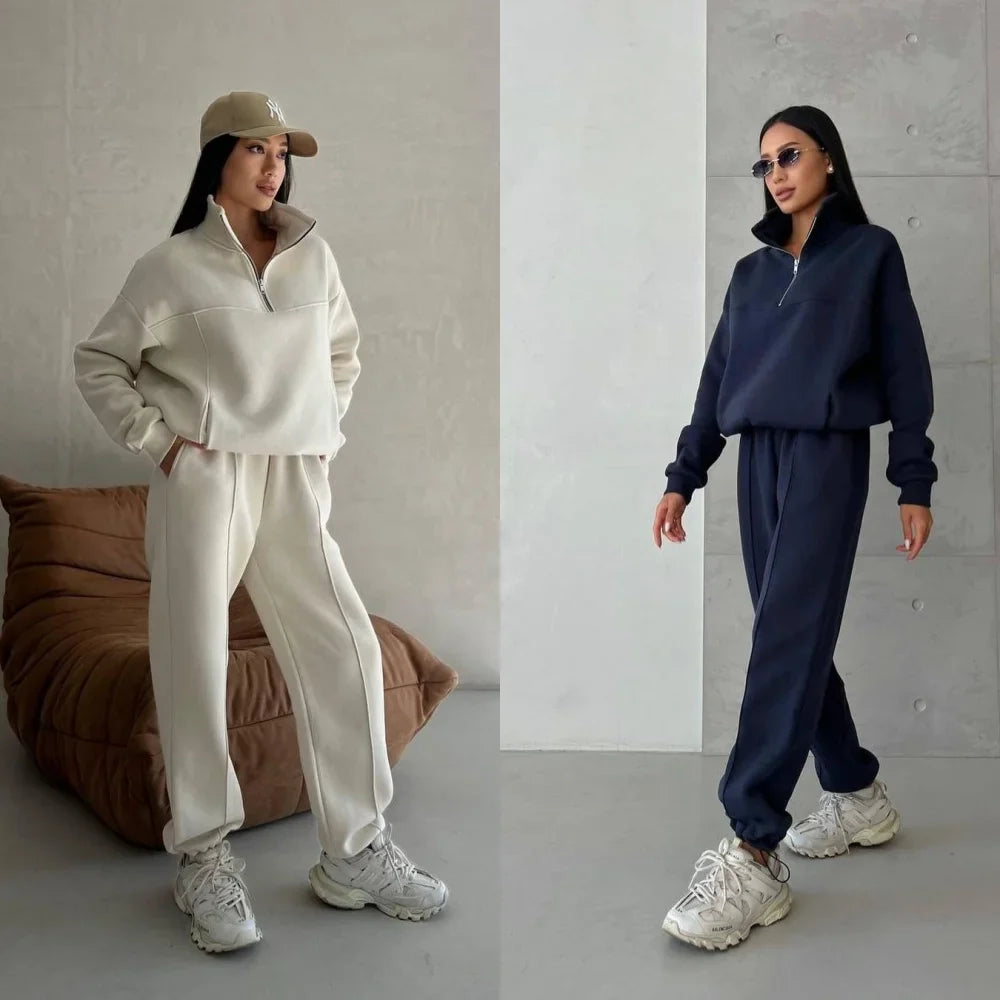Comfy Women's Hoodie and Jogger Pants Set - BritishElegance