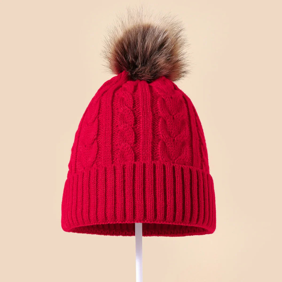 Soft Fuzzy Winter Beanie for Ladies