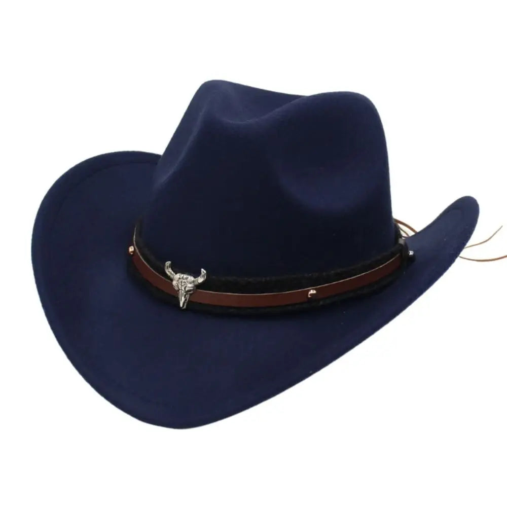Classic Cowboy Felt Hat with Bull Design