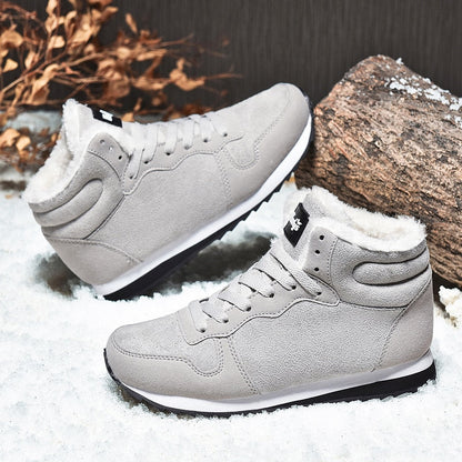 Men's Insulated Warmth Sneakers - Faux Fur Lined Waterproof Shoes