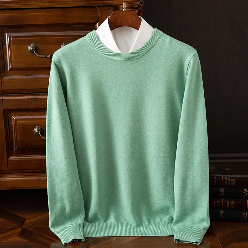 Soft Men's Wool Crew Neck Sweater
