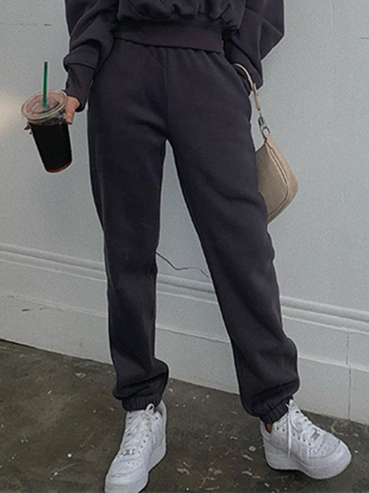 Warm Women's Fleece Hoodie and Jogger Set