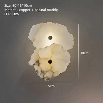 Luxury Marble LED Wall Light With Copper Details