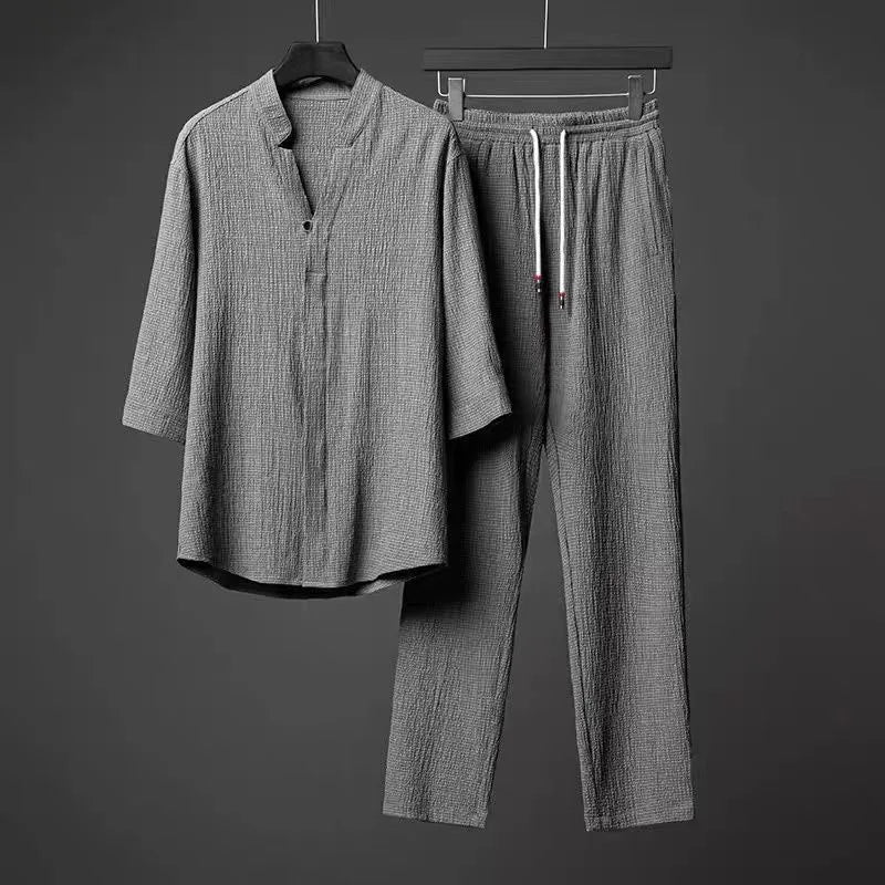 Casual 2 Piece Lounge Set with Long Sleeve Top Pants