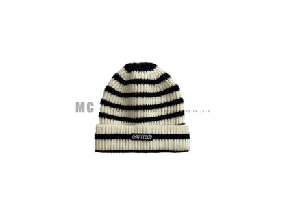 Warm Winter Beanie Hat with Hood and Stripes