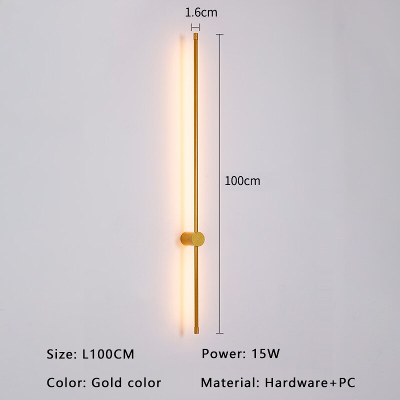 Sleek Gold Black LED Wall Lamp For Modern Homes