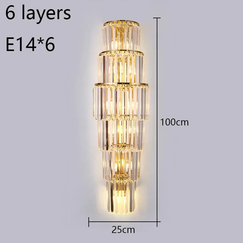 Beautiful Crystal Column Wall Light With Soft Glow