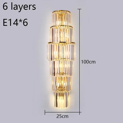 Beautiful Crystal Column Wall Light With Soft Glow