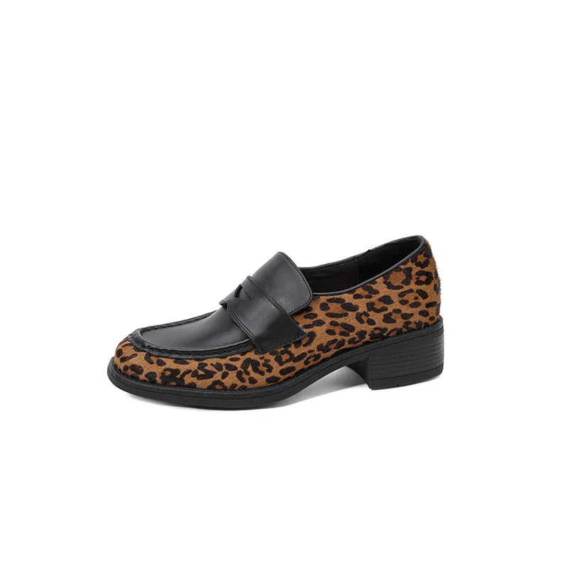 Spotted Slip On Leather Shoes