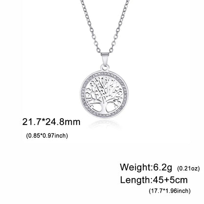 Nature Inspired Tree of Life Crystal Pendant Necklace
