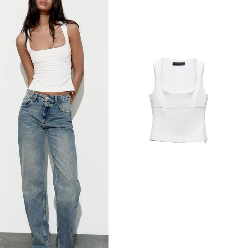 Fashionable Sleeveless Tank Vest Top - VogeLuxe