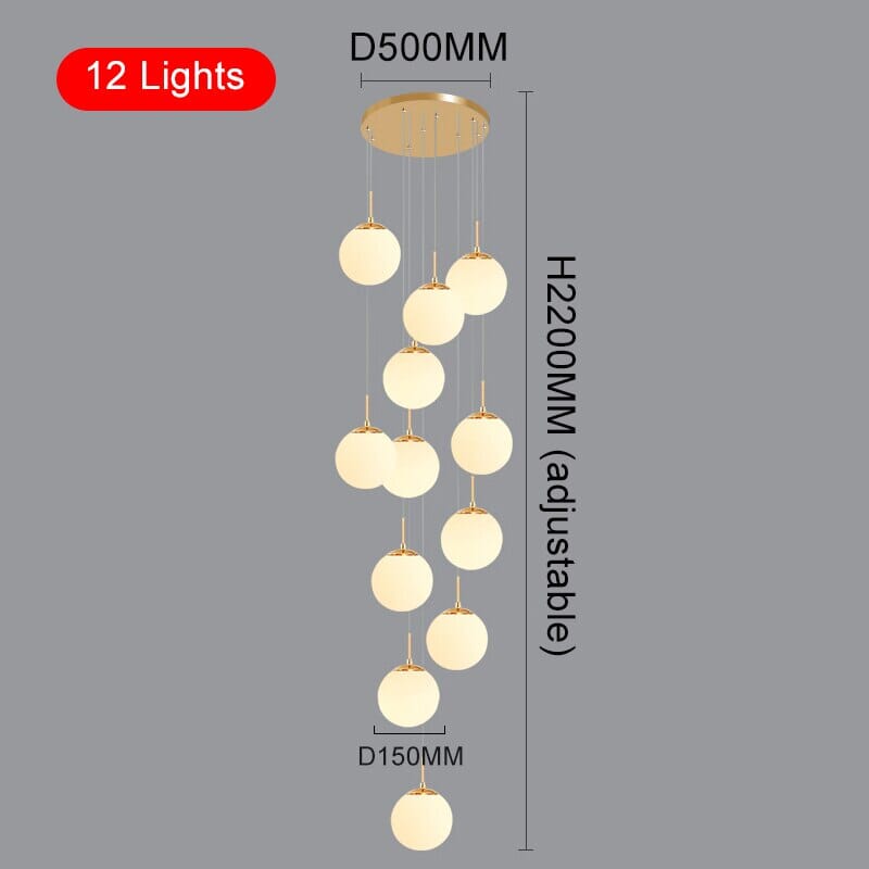 Round Glass Pendant Chandelier