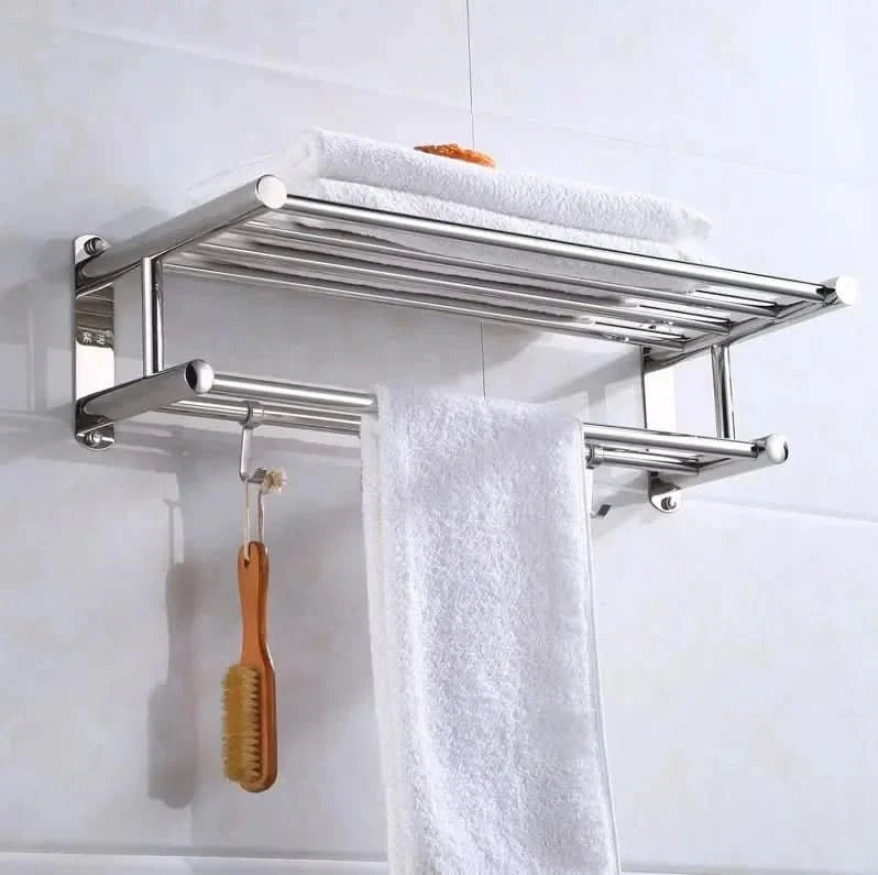 Space-saving Stainless Steel Towel Holder - VogeLuxe