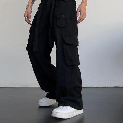 Comfortable Dark Straight Leg Cargo Pants for Men