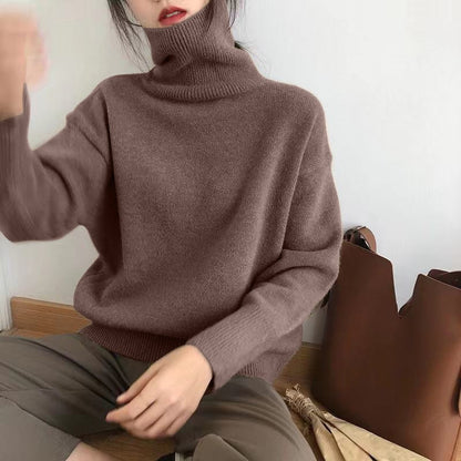 Cozy Women's Big Knit Turtleneck Winter Sweater