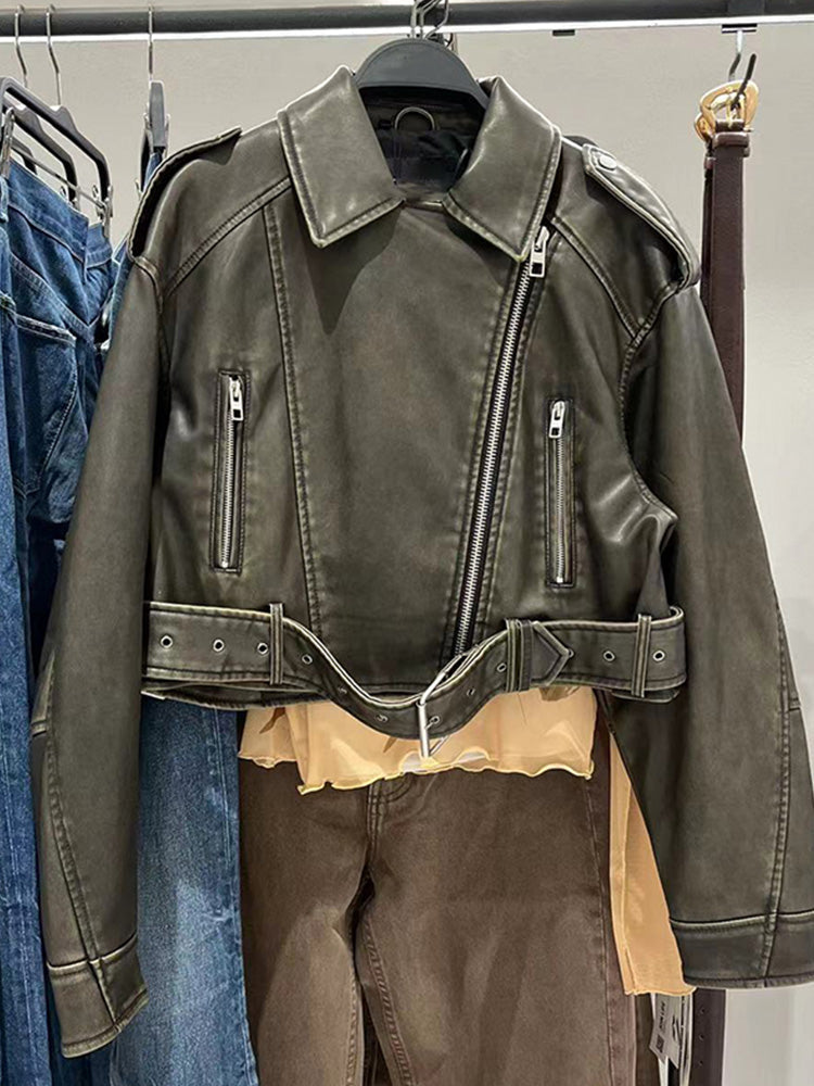 Luxurious Faux Leather Trench Coat for Ladies - VogeLuxe