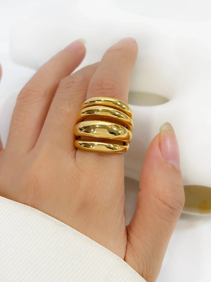 Luxury Gold Tone Fashion Statement Ring