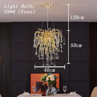 Luxury Crystal Drop LED Ceiling Light