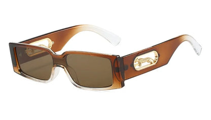 Vintage Classic Rectangle Animal Print Shades