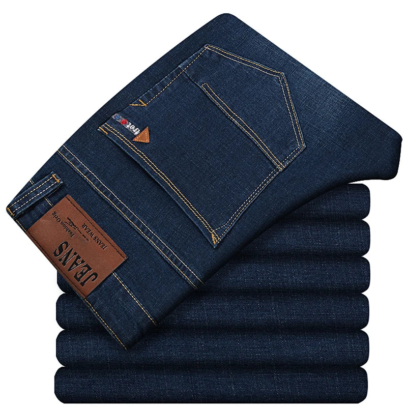 Large Fit - Comfortable Stretch Straight Leg Mens Jeans
