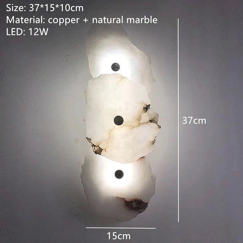 Luxury Marble LED Wall Light With Copper Details