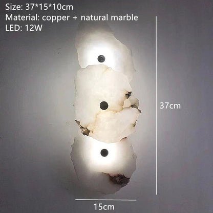 Luxury Marble LED Wall Light With Copper Details