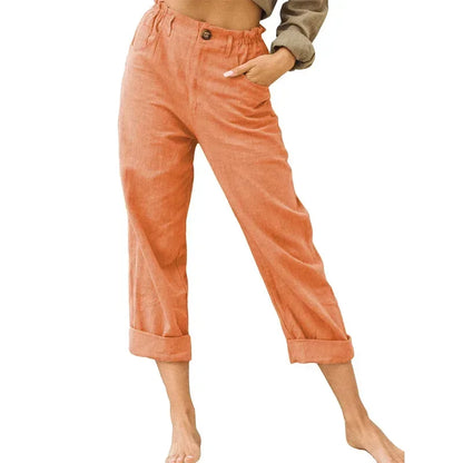 Lightweight Women's Casual Linen Pants with Pockets