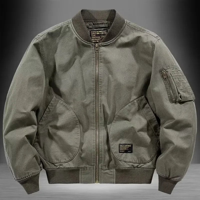 Casual Classic Cotton Bomber Jacket – Comfortable Urban Wear - VogeLuxe