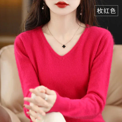 Luxurious Cashmere V Neck Sweater for Women